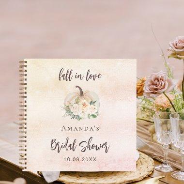 Guest book  pumpkin cream flowers