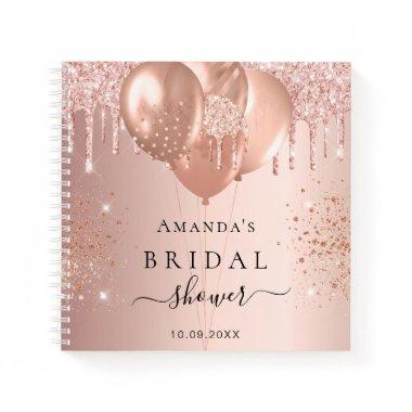 Guest book  rose gold balloons
