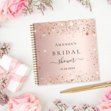 Guest book  rose gold sparkles