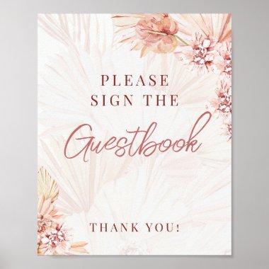 Guestbook Sign Boho Blush Beige Bridal Baby Shower