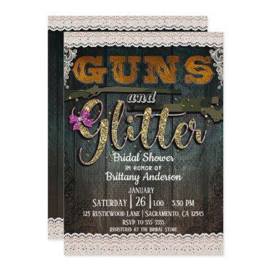 GUNS AND GLITTER Wood Lace Rustic