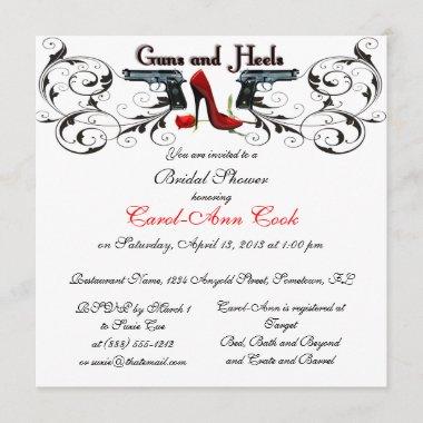 Guns and Heels Custom Bridal Shower Invitations