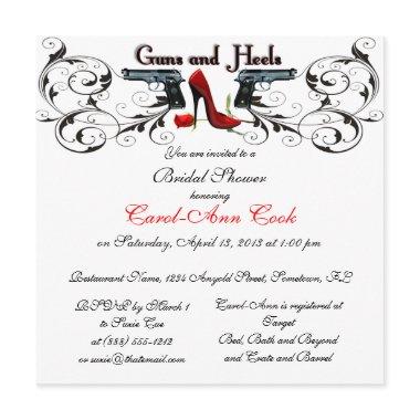 Guns and Heels Custom Bridal Shower Invitations