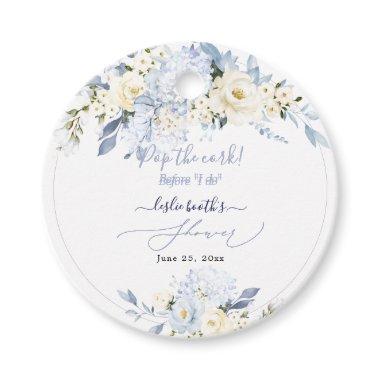 H2 Blue Hydrangea Cream Roses  Favor Tags