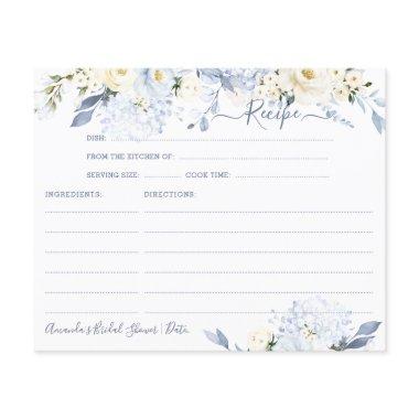 H2 Blue Hydrangea Cream Roses Recipe Invitations