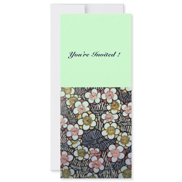 HAIKU/ BLACK WHITE PINK GREEN SPRING FLOWERS