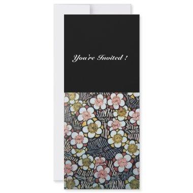 HAIKU/ BLACK WHITE YELLOW PINK SPRING FLOWERS