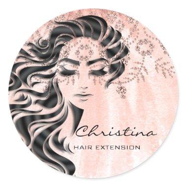 Hair Extension Hairdresser Makeup Eyelash Diamond Classic Round Sticker