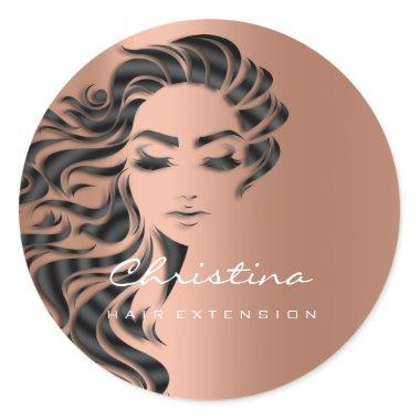 Hair Extension Stylist Makeup Eyelash Copper 16th Classic Round Sticker