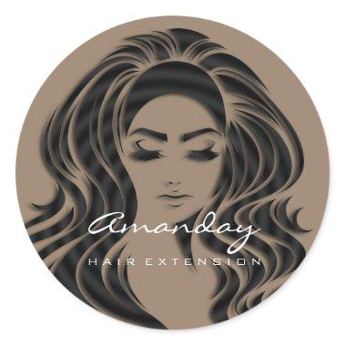 Hair Lashes Extension Stylist Makeup Ivory 16th Classic Round Sticker