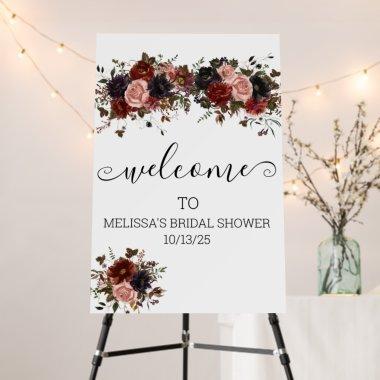 Halloween Autumn Floral Bridal Shower Welcome Foam Board