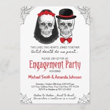 Halloween Engagement Party Invitations | Skulls