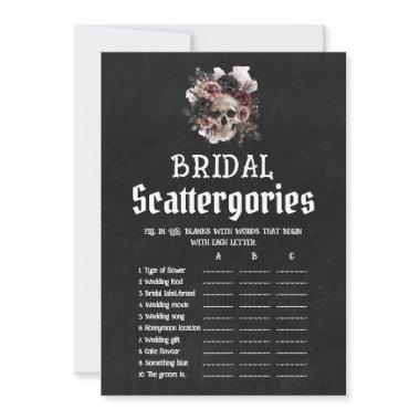 Halloween Floral Skull Bridal Scattergories Game