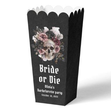 Halloween Floral Skull Bride or Die Bachelorette Favor Boxes