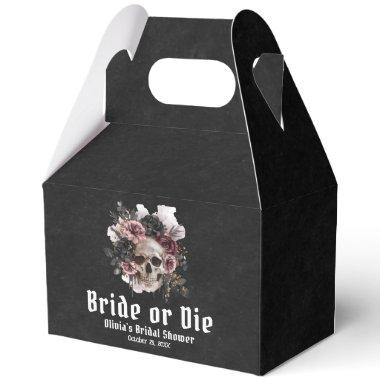 Halloween Floral Skull Bride or Die  Favor Boxes