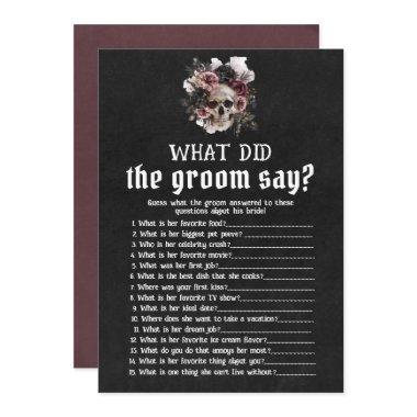 Halloween Floral Skull What Did The Groom Say Game