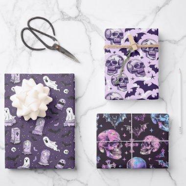 Halloween Gothic Purple Wonder Wrapping Paper Sheets