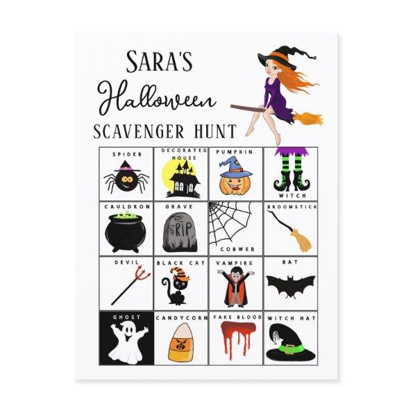 halloween scavenger hunt game party announcement post