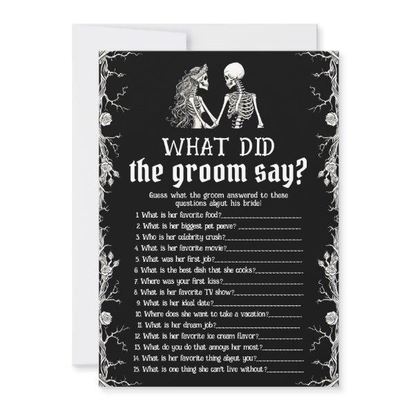 Halloween Skeleton What Did The Groom Say Game