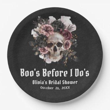 Halloween Skull Boo's Before I Do's  Paper Plates