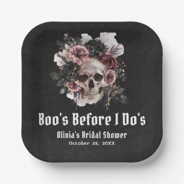Halloween Skull Boo's Before I Do's  Paper Plates