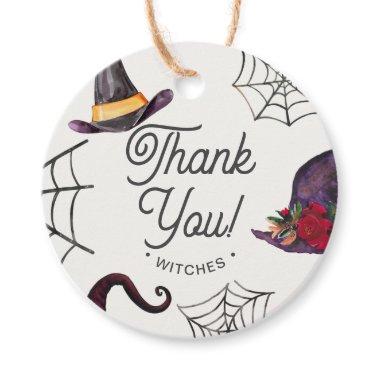 Halloween Thank You Witches Hat Gray Bridal Shower Favor Tags