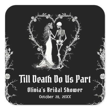 Halloween Till Death Do Us Part  Square Sticker