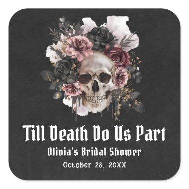 Halloween Till Death Do Us Part  Square Sticker