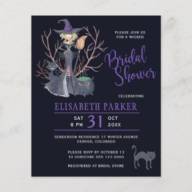 Halloween witch black bridal shower Invitations