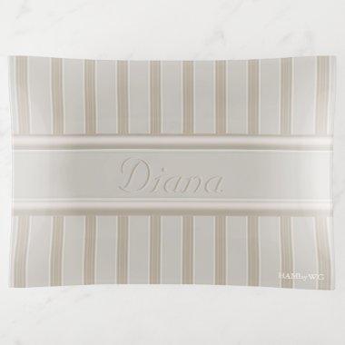 HAMbyWhiteGlove - Glass Trinket Tray - Creme