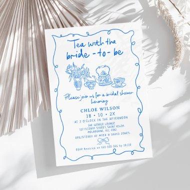 Hand Drawn Blue Whimsical Tea