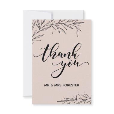 Hand Drawn Branch Flat Thank You