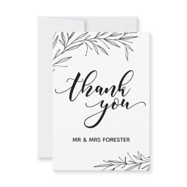 Hand Drawn Branch Flat Thank You