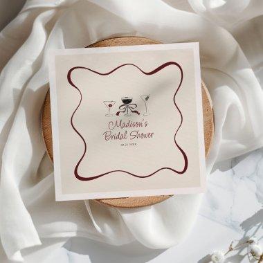 Hand Drawn Cocktails Wavy Frame  Napkins