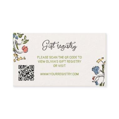 Hand Drawn Colorful Floral QR Code  Enclosure