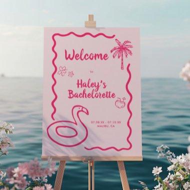 Hand Drawn Final Flamingle Bachelorette Welcome Foam Board