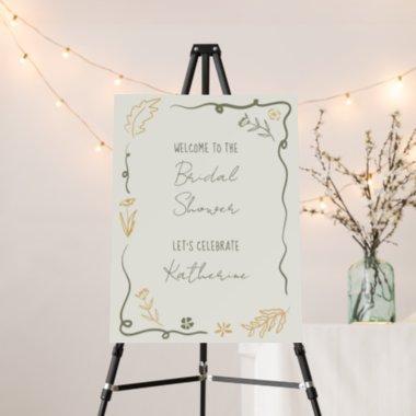 Hand Drawn Floral Scribble Frame Bridal Shower Foam Board