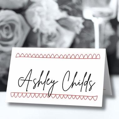 Hand Drawn French Red Whimsical Wedding Place