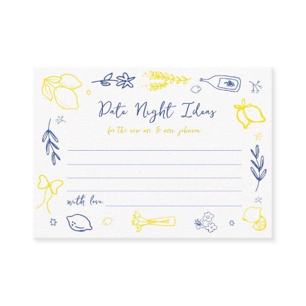 Hand Drawn Italian  Date Night Ideas Enclosure