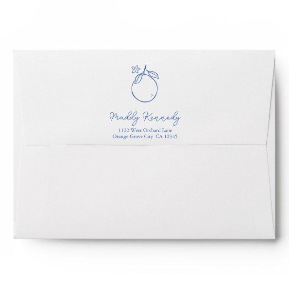 Hand-Drawn Orange Italian Riviera  Envelope