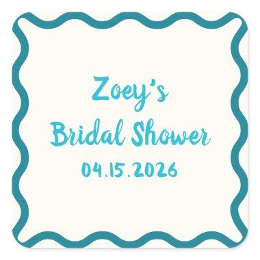 Hand Drawn Pink Wavy Border  Cute Square Sticker