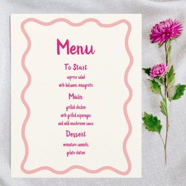 Hand Drawn Pink Wavy Border  Menu