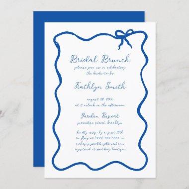 Hand Drawn Ribbon Whimsical Blue Bridal Brunch