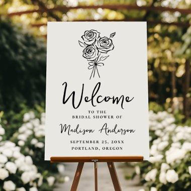 Hand-Drawn Rose Bouquet  Welcome Foam Board