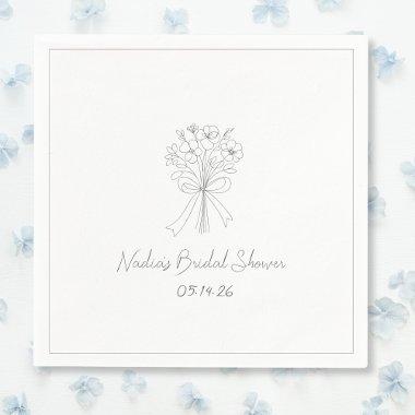 Hand Drawn Style Sketch Floral Cool  Napkins