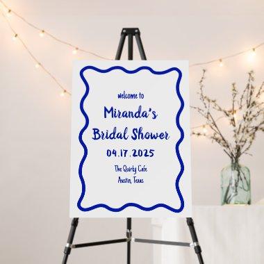 Hand Drawn Wavy Border Bridal Shower Welcome Sign