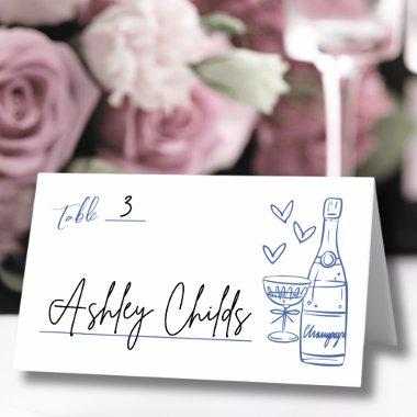 Hand Drawn Whimsical Blue Wedding Place