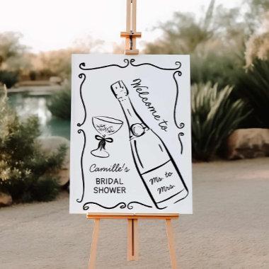 Hand Drawn Whimsical Bridal Shower Welcome Sign