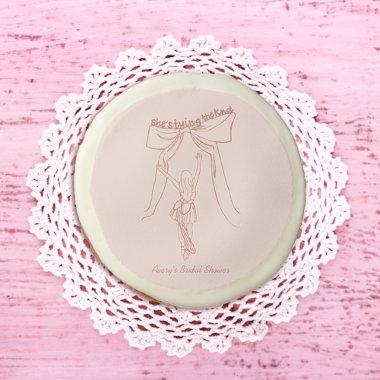 Hand Drawn Whimsical Coquette Bridal Shower Favors Sugar Cookie