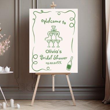 Hand Drawn Whimsical Green  Foam Board